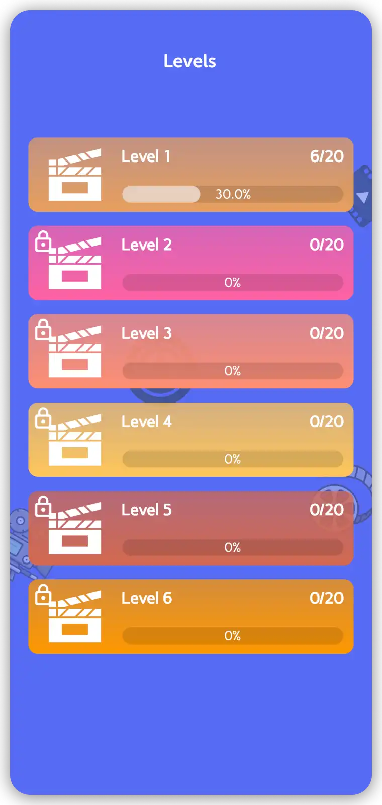 Play Level 1 in Movie trivia Game