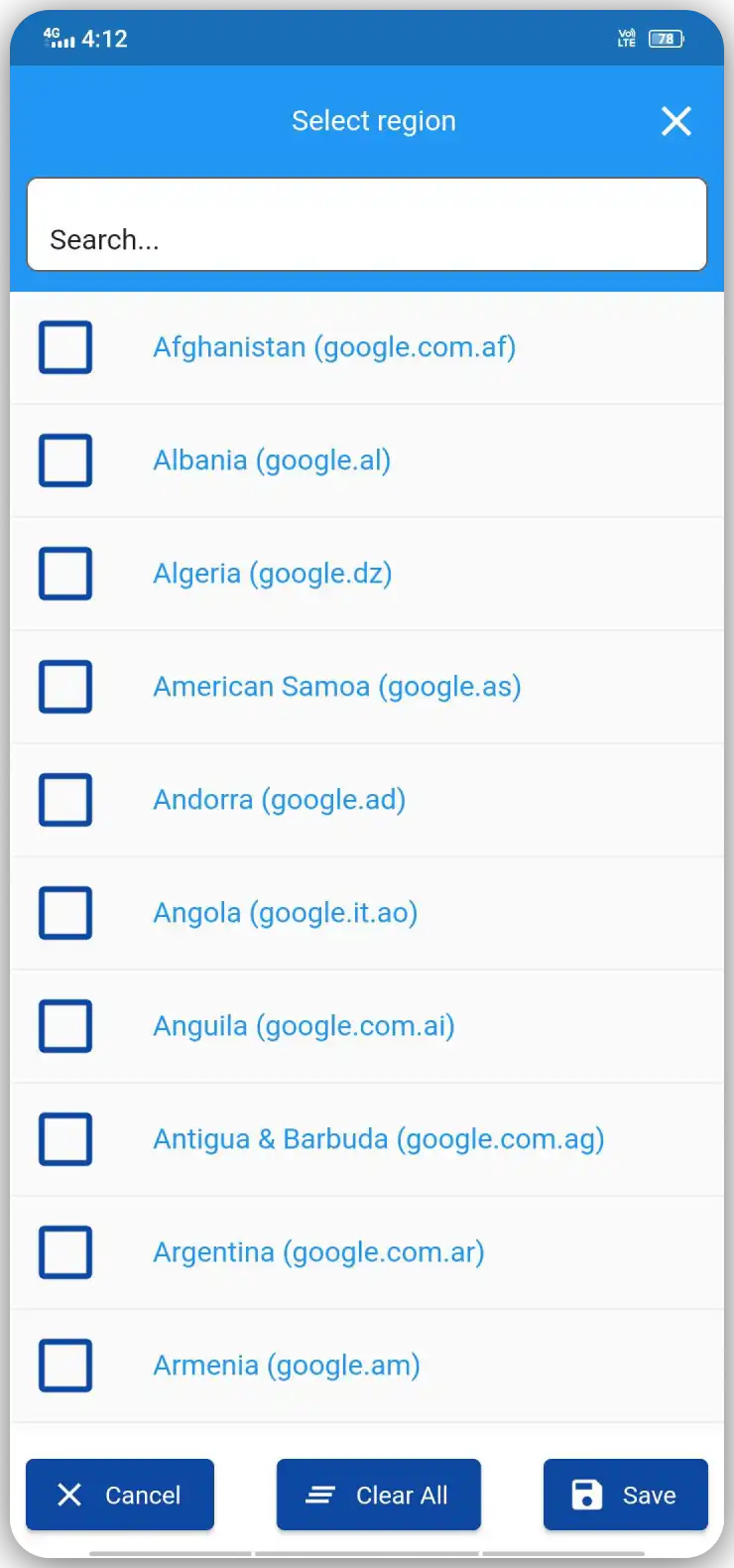 keyword search volume by different countries